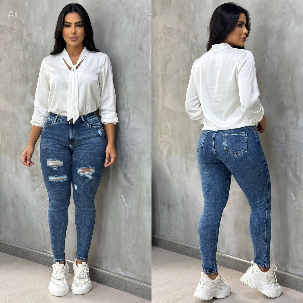 JEANS SKINNY DE DAMA LEVANTACOLA