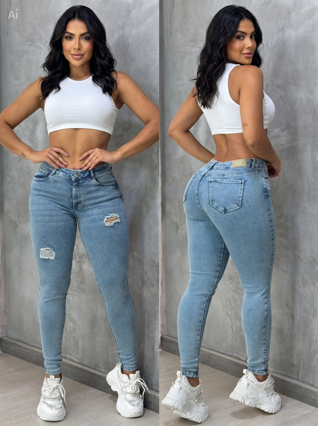 JEANS SKINNY DE DAMA LEVANTACOLA