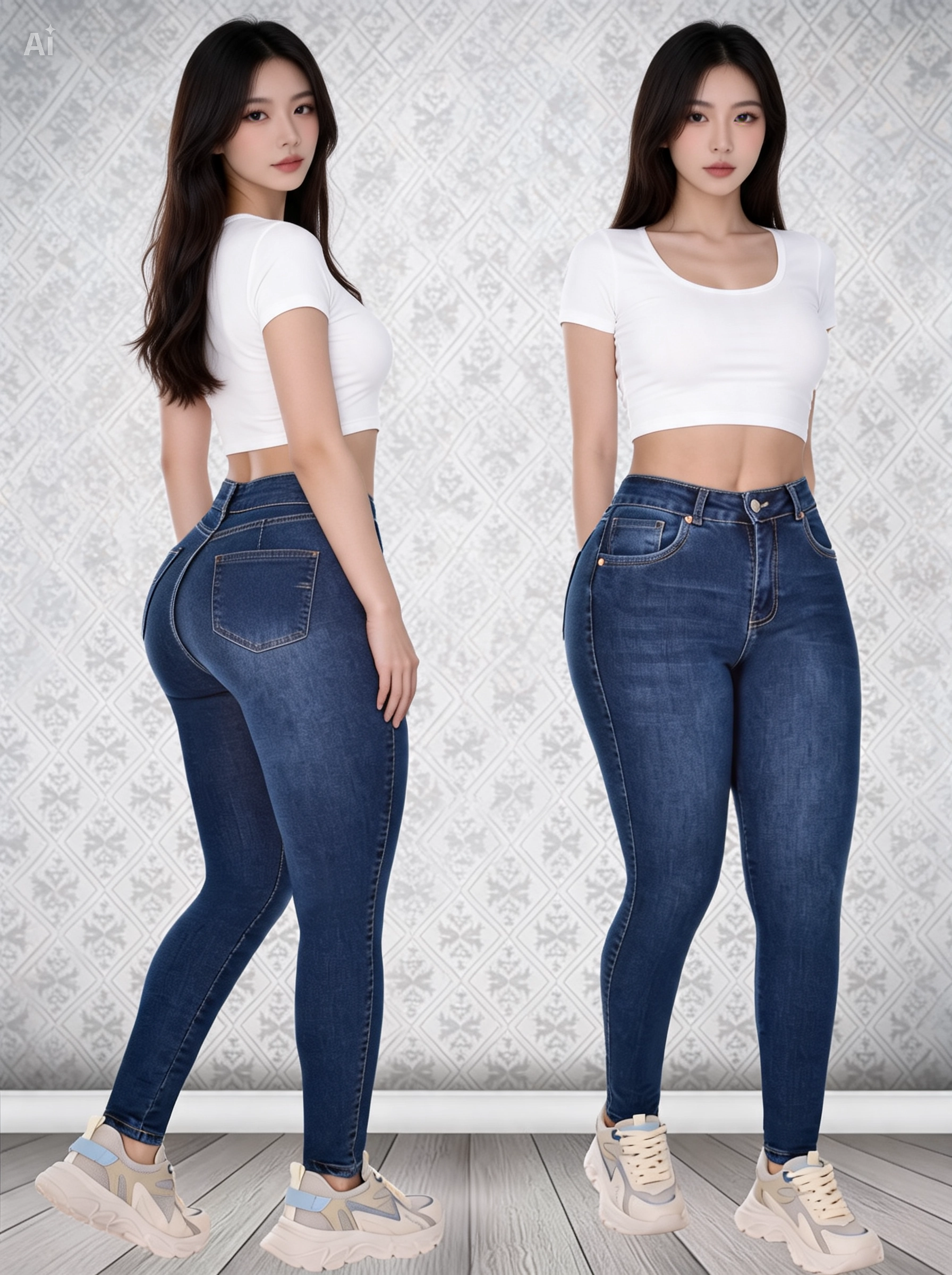 JEANS SKINNY AMERICANOS DE DAMA LEVANTACOLA