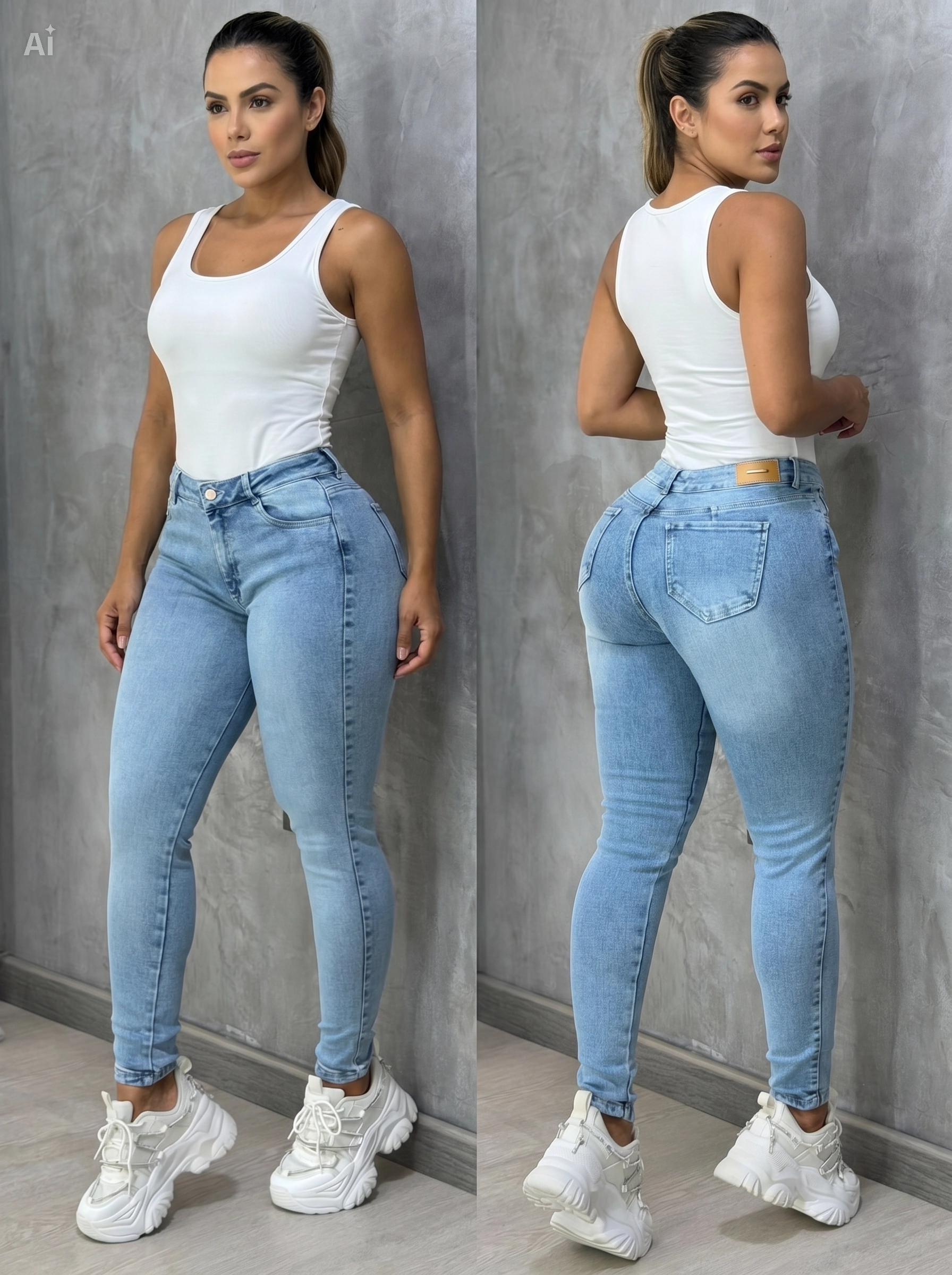 JEANS SKINNY DE DAMA LEVANTACOLA
