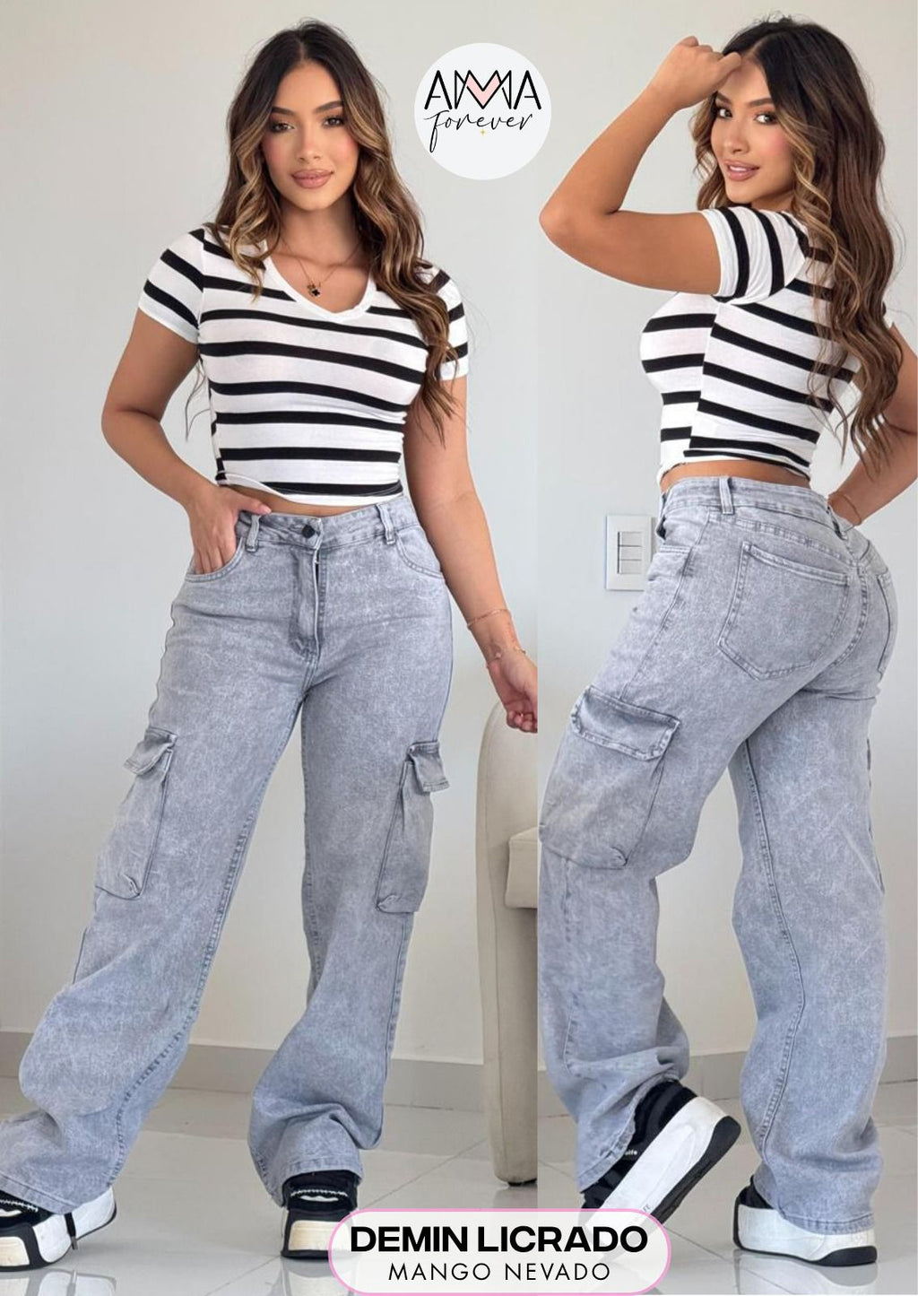 JEANS DE DAMA CARGO LEVANTACOLA