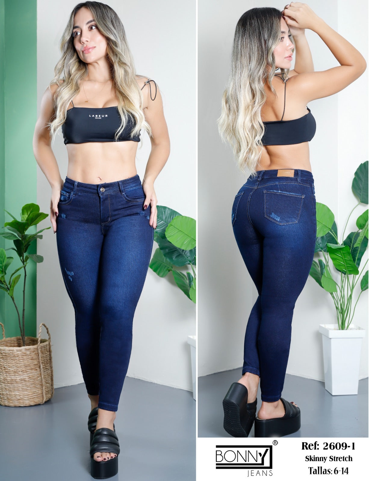 JEANS SKINNY DE DAMA BONNY LEVANTACOLA